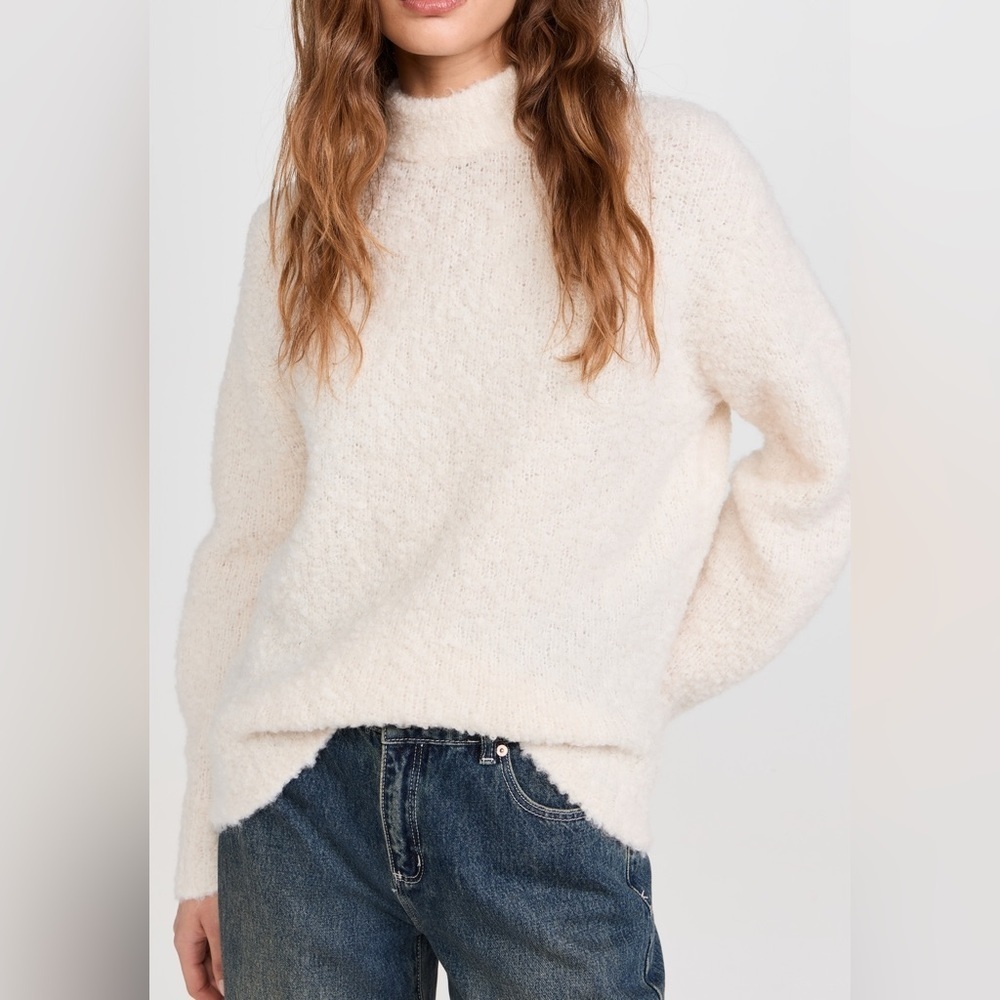 NWT Madewell Wool-Alpaca Blend Bouclé-Knit Oversized Sweater Alabaster SZ medium - Picture 10 of 10